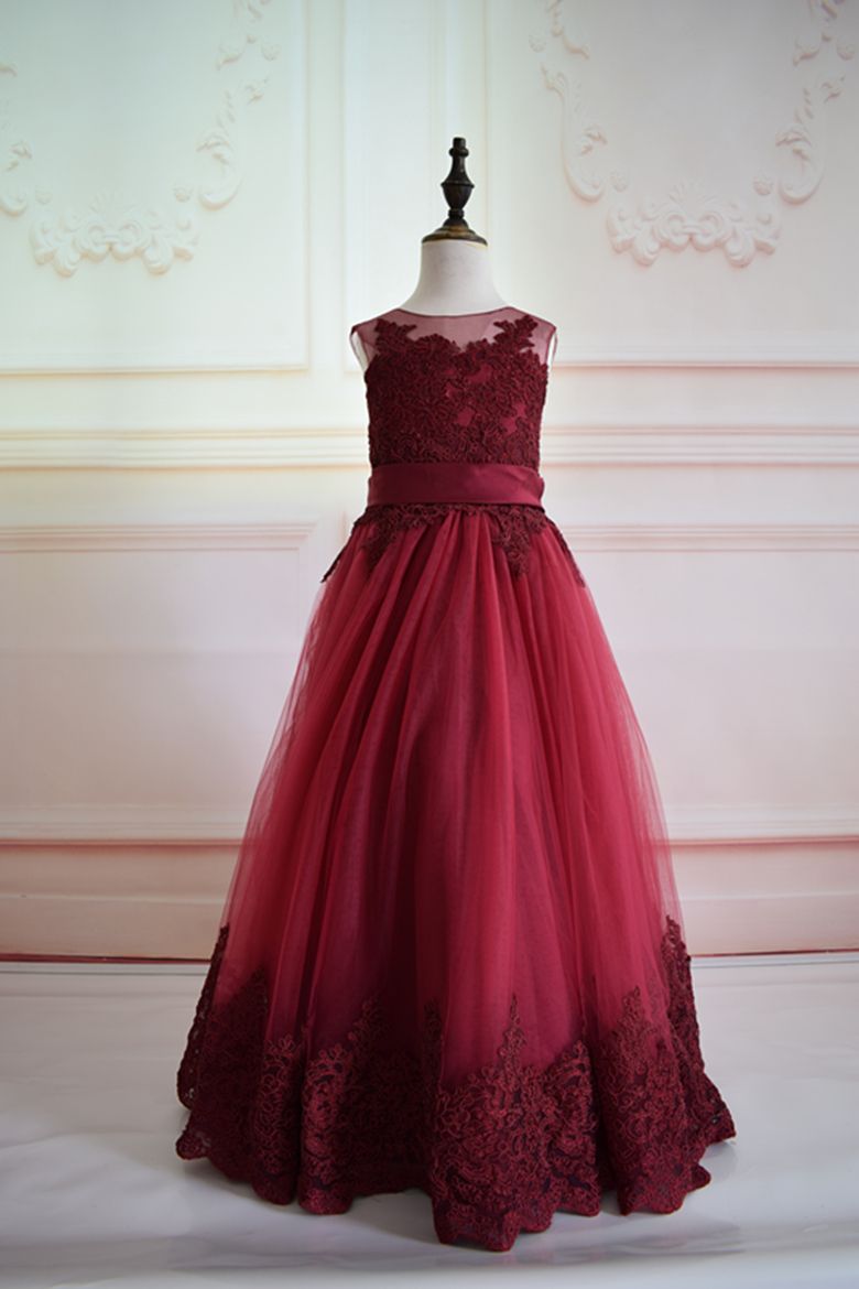 Wine Flower Girl Dress/Burgundy Flower Girl/Wine Dress/Burgundy Dress