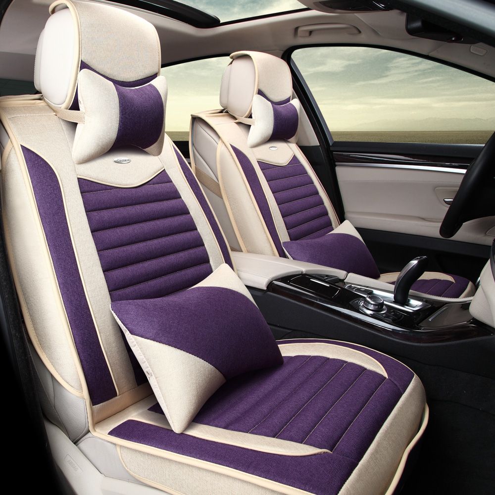 High Quality Flax Car Seat Cover Universal 4 Season Use Ueat High Quality Flax Car Seat Cover Universal 4 Season Use Ueat Covers Cushion Automobile Necessary Lumbar Support For