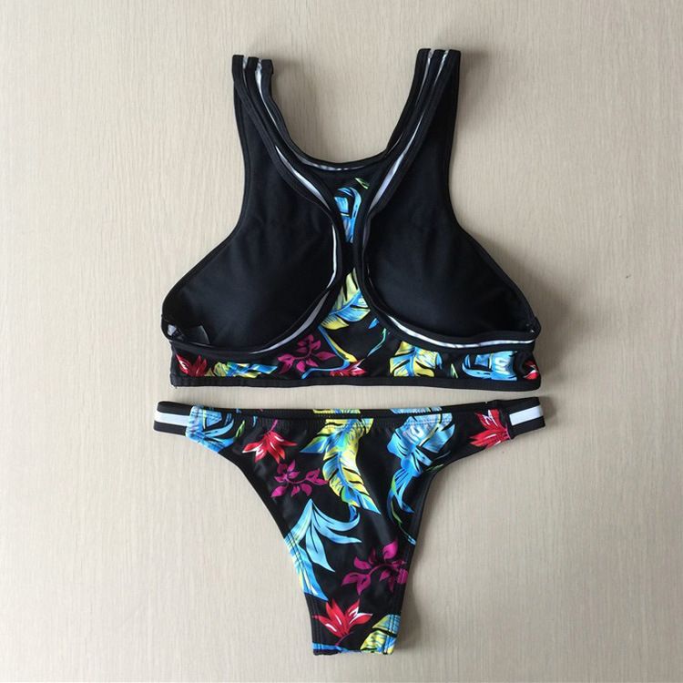 2020 2016 Sexy Bikini Set Print Floral Halter Neck Bikinis For Women