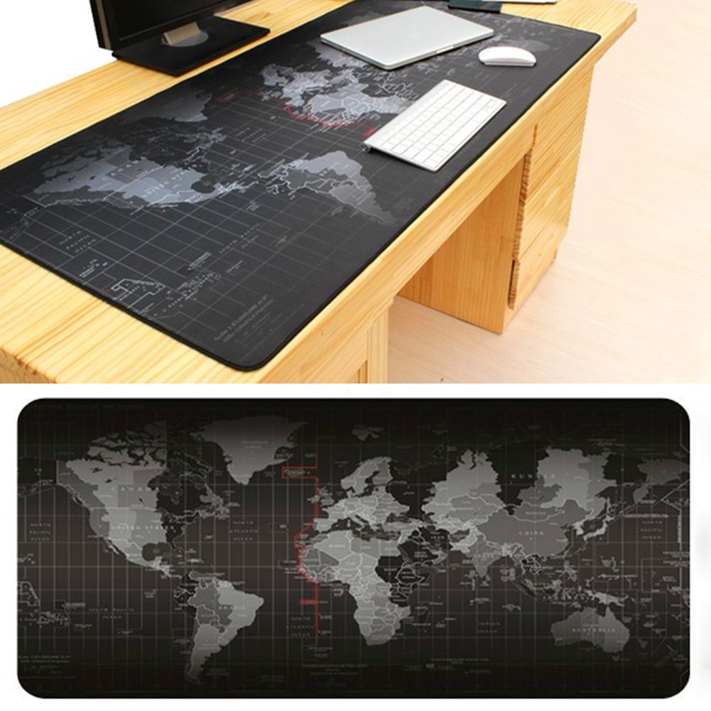 Oversized Mouse Mat Breathable Absorbent Washable World Map Pattern Oversized Mouse Mat Breathable Absorbent Washable World Map Pattern Pad Anti Slip Office Desk Custom With Wrist Rest Cute