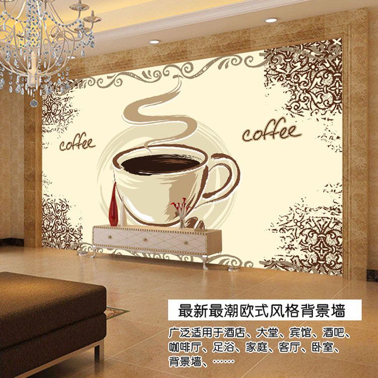 Coffee Letters Wallpaper Custom 3D Wall Mural Fashion Photo ...
