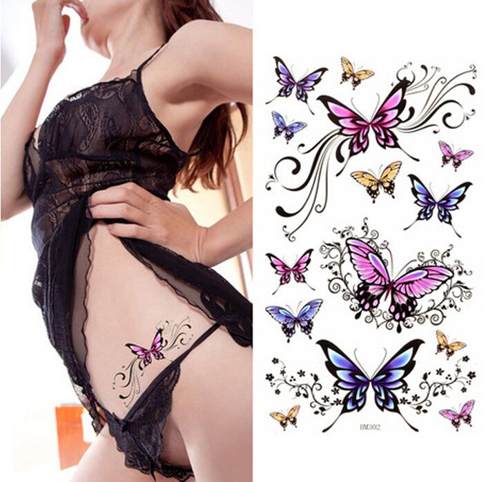 temporary cost tattoo Butterfly Waterproof Sticker Women 3D Tattoo Sexy temporary cost tattoo Butterfly Waterproof Sticker Women 3D Tattoo Sexy