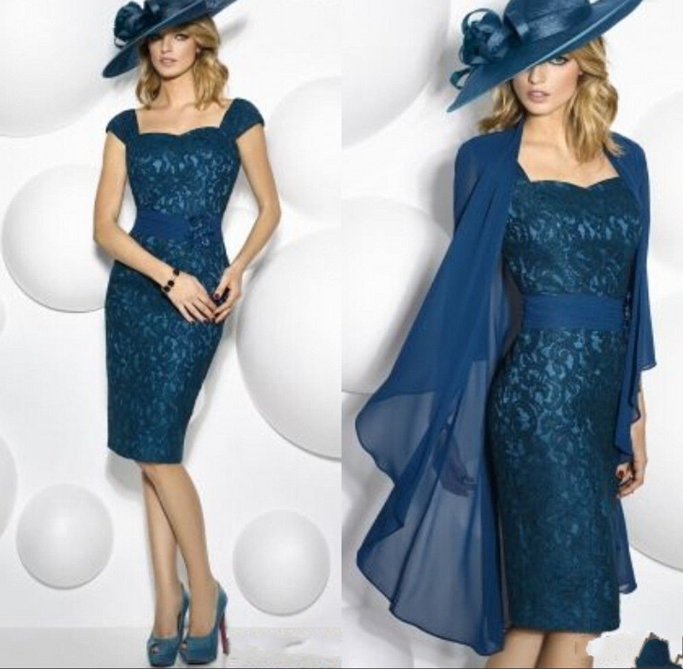 blue lace mother of the bride dress