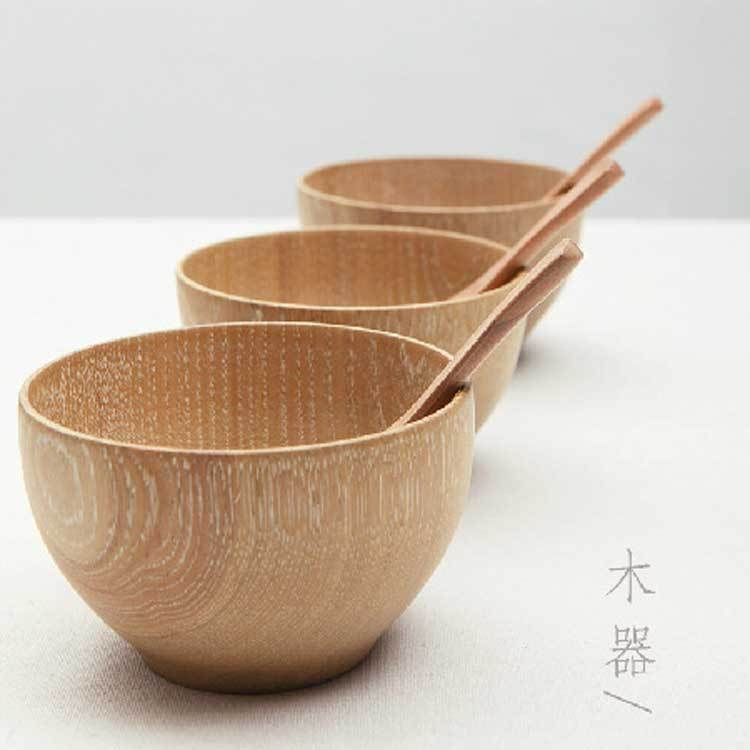 Natural Wooden Wood Serving Bowls An Outdoor Tableware Rice Natural Wooden Wood Serving Bowls An Outdoor Tableware Rice Thermos Soup Bowl Salad Dishes Containers For Food Kitchen Accessories Pretty