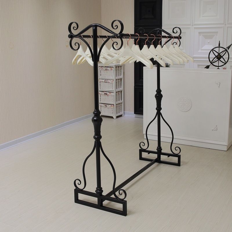 Floor Display Clothing Rack Hangers Wrought Iron Vintage Clothing ...