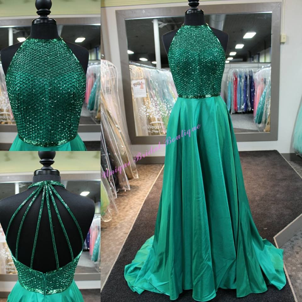 2016 Hunter Prom Dresses With Beaded Collars And Major Beading Real ...