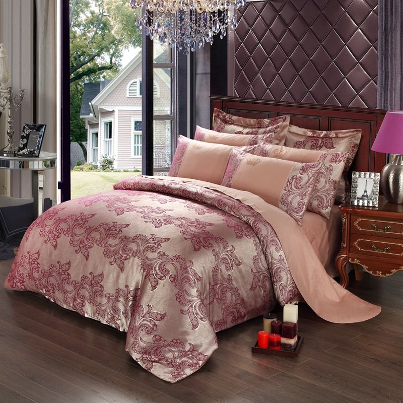 Whole New Hot Luxury Bedding Set Satin Jacquard Bed Knitted Whole New Hot Luxury Bedding Set Satin Jacquard Bed Knitted Embroidered Quilt Duvet Cover King Size Sheet Ha042a Fairy