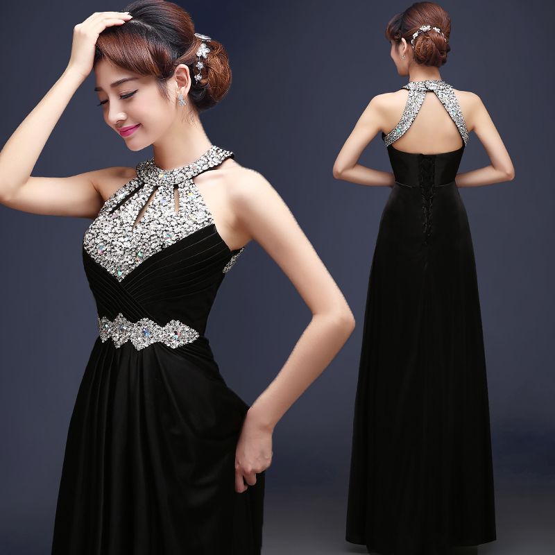 Black Dress with Crystals