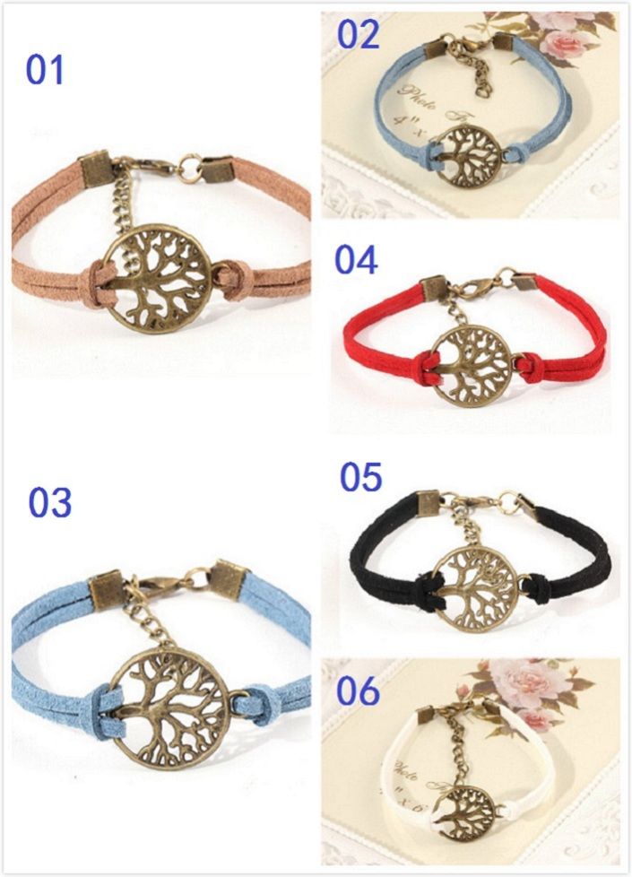 Bracelet Nouvel Arbre De Souhait, Pendentif Argent Antique Arbre Souhaitent Bracelet En Cuir Meilleur Cadeau Choisi, Arbre De Vie De $0.28 Du Hope11