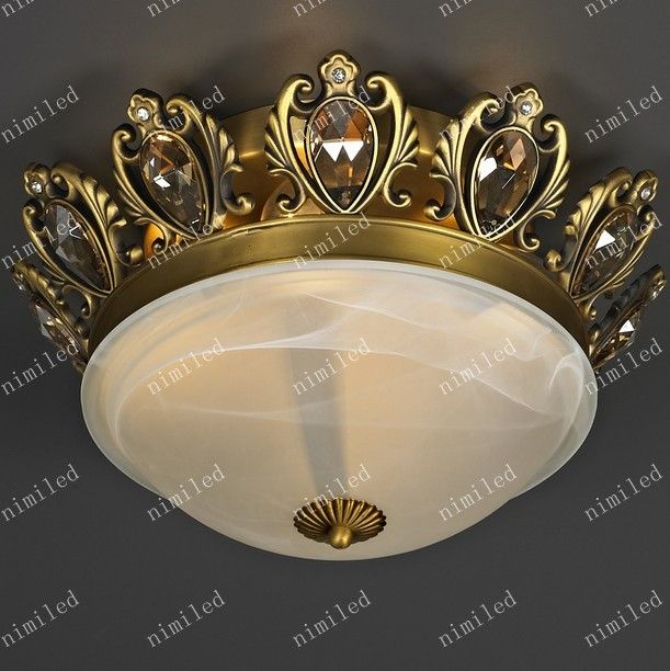2020 Nimi528 100 Pure Brass Crown Imitation Marble Crystal Lamp
