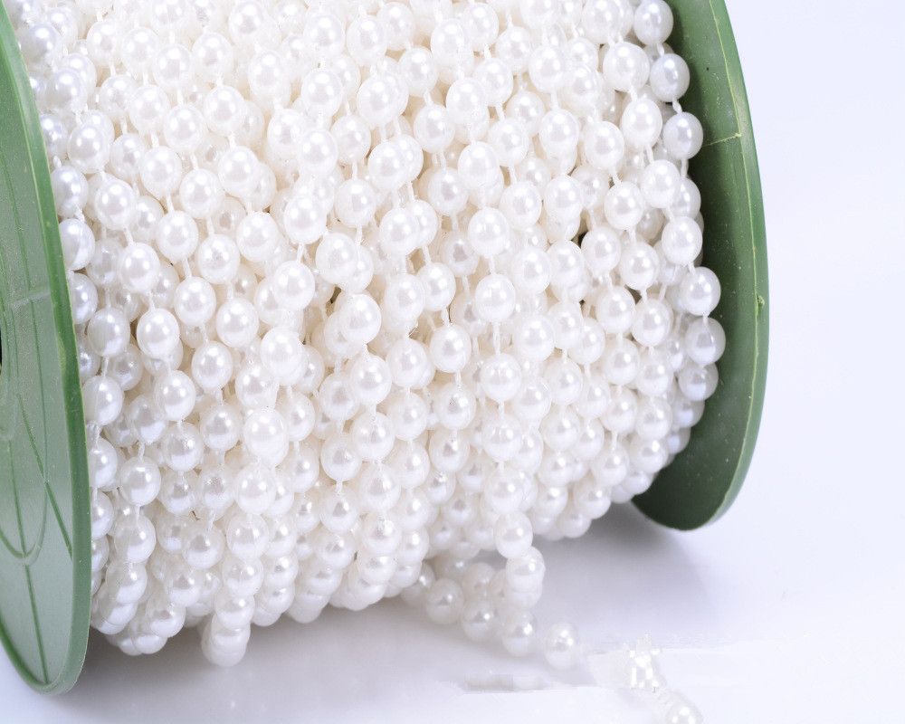 New 33ft Ivory Pearl Strands Garland Spool 8mm Beads Wedding