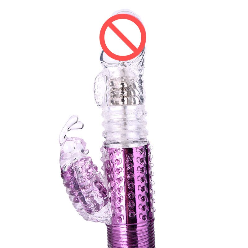 USB-oplaadbare vlinder konijn vibrator 36 modi roterende stoten clitoris stimulator g-spot dildo vibrator seksspeeltjes voor vrouwen