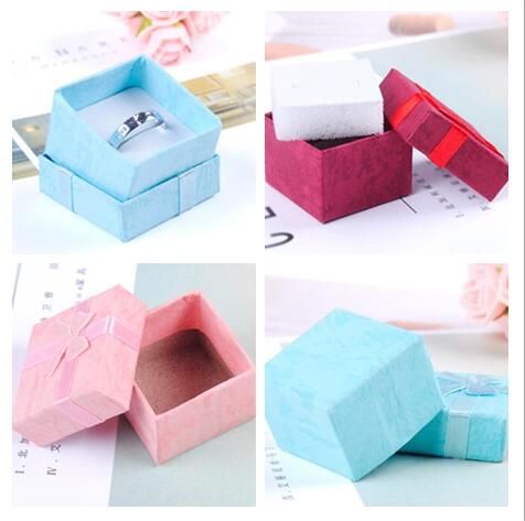 High Quality Jewelry Storage Paper Box Multi colors Ring Stud Earring Packaging Gift Box For Jewelry 4*4*3 cm 