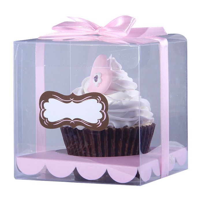 Single Clear Plastic Cupcake Boxes Cake Boxes With Colors Sticker