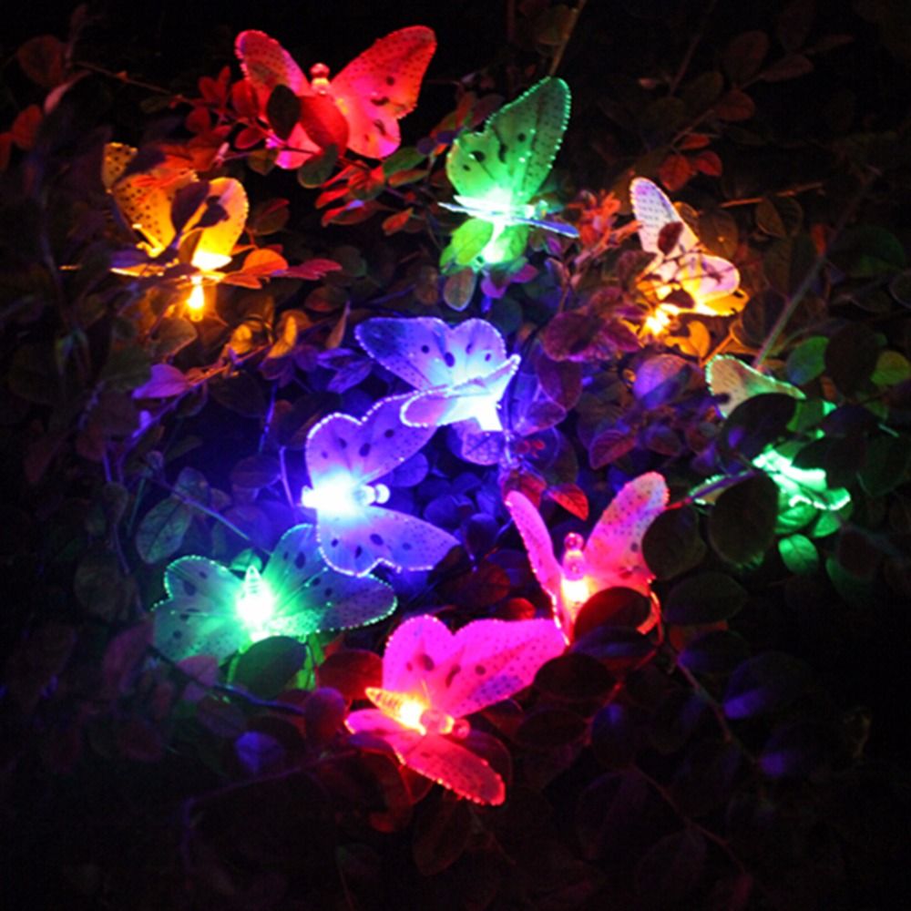 Whole Led Outdoor Solar String Lights 12 Leds Multi Whole Led Outdoor Solar String Lights 12 Leds Multi Color Fiber Optic Erfly Light Decorative Lighting For Home Garden White