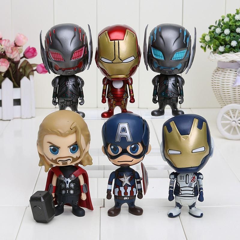 6pcs Set 10cm Avengers 2 Age Of Ultron Thor Iron Man Captain America Q Version PVC Action Figures Collectible Model Toys 120606 6pcs Set 10cm Avengers 2 Age Of Ultron Thor Iron Man Captain America Q Version PVC Action Figures Collectible Model Toys 120606