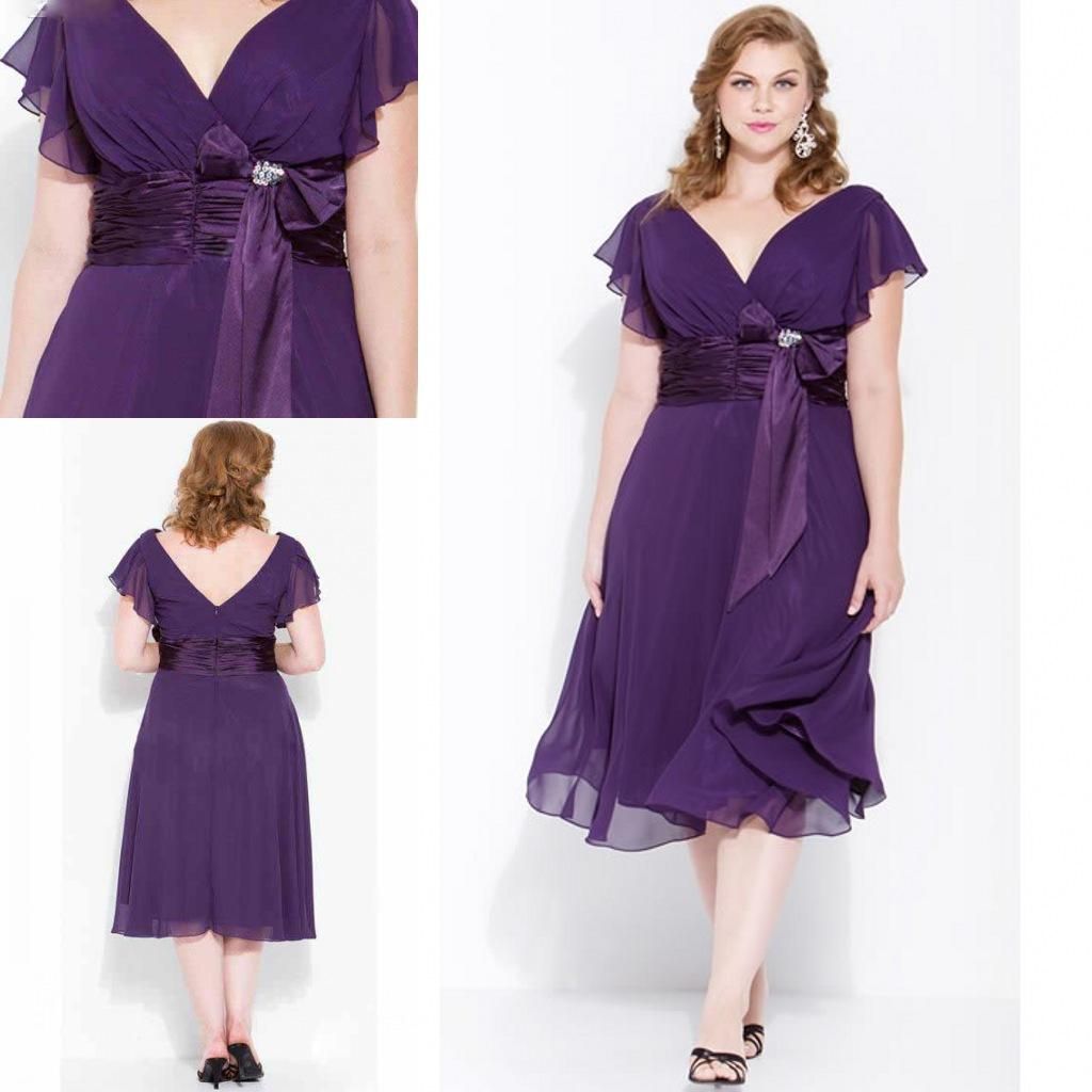 plus size tea length formal dresses