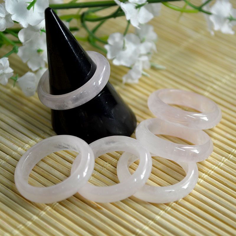 2018 High Quality Natural Rose Quartz Wedding Bands For