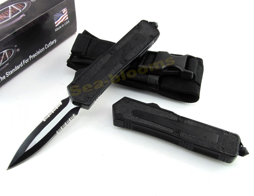 Microtech Scarab Double Edge Serrated Bowie Knife Tactical ...