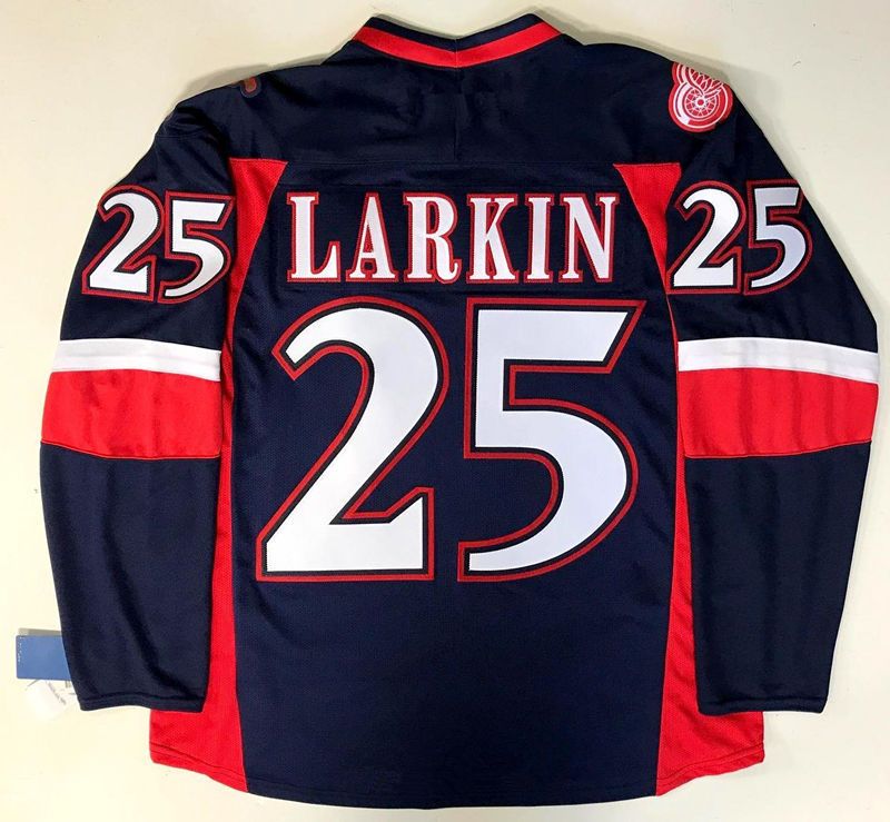 2019 25 DYLAN LARKIN GRAND RAPIDS GRIFFINS Black HOCKEY JERSEY Mens Embroidery Stitched