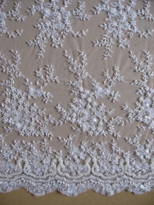 2021 1 Yard Luxury French Lace Fabric 3D Wedding Beaded Embroidery ...