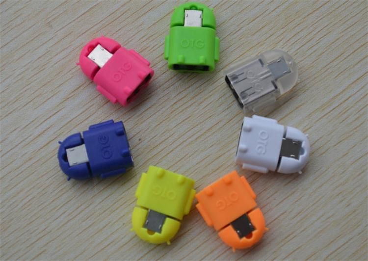 스마트 폰을위한 USB OTG 어댑터 안드로이드 로봇 모양 OTG 어댑터에 마이크로 USB, 휴대 전화 연결 USB 플래시 / 마우스 / 키보드 유니버설 SY