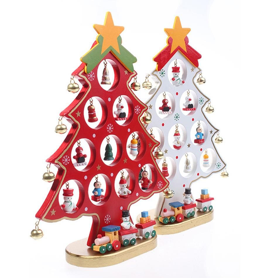 Christmas Gift Mini Table XMAS Trees Decoration Wood Christmas Tree with Ornament Christmas Tree Skirt 60 Tree Shrub Christmas Tree line with $20 2 Piece