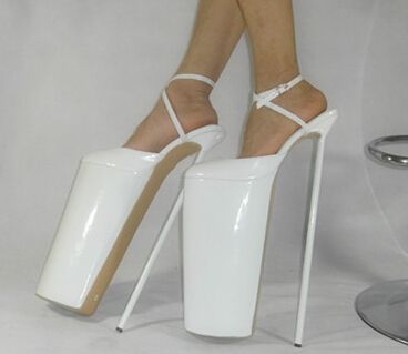 Extremely High 40CM 16 Heels And 28CM 11 High Platform White Patent PU ...