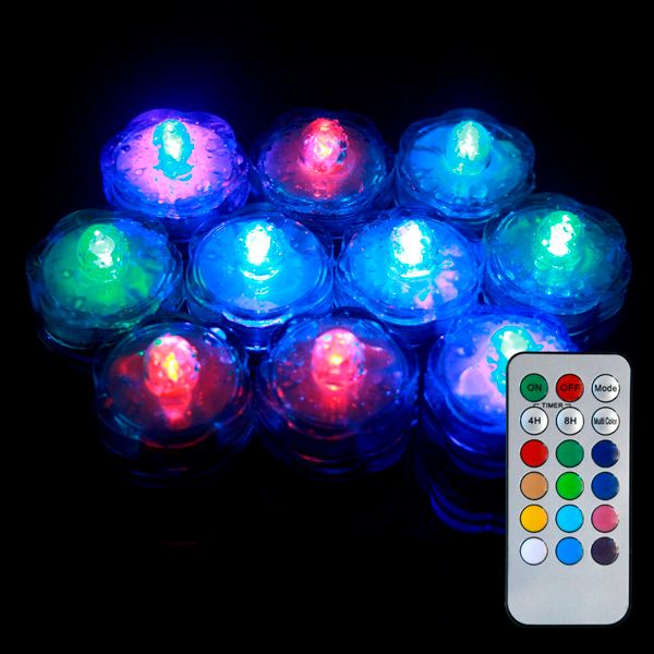 Color Changing Remote Control Mini Led Submersible Tea Light Waterproof Mini Candle Light For