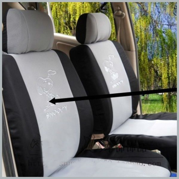 1 X Universal Auto Car Seat Cover Snoopy 4 Seasons Use Gray Color With 7 Pcs Items Free Order 18no Track