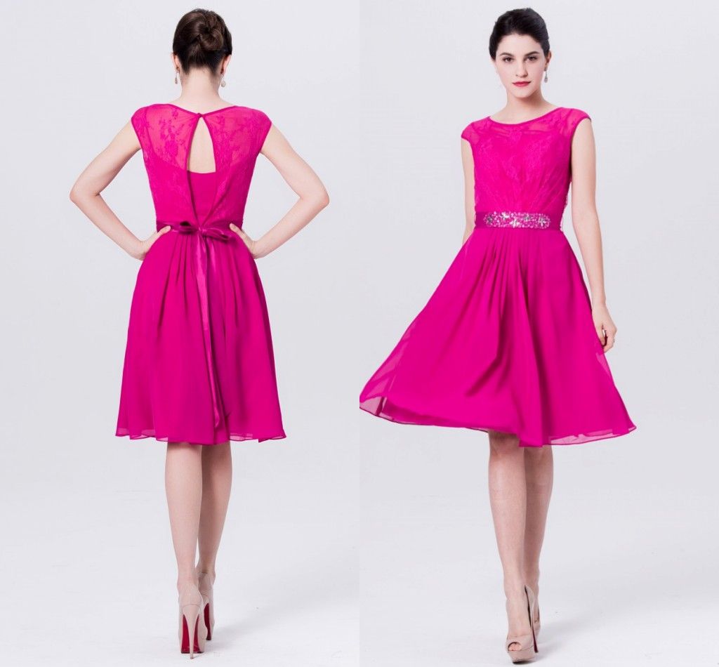 fuchsia pink bridesmaid dress