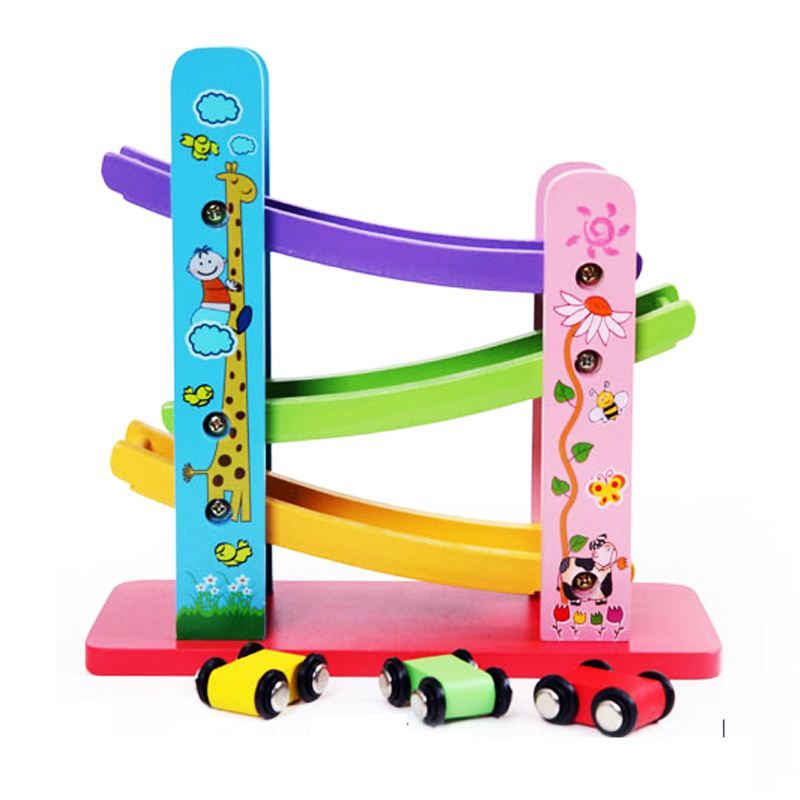 Preschool Three Four Track Slide Glide Vehicle Car Toy Cars For Preschool Three Four Track Slide Glide Vehicle Car Toy Cars For Children 2 Years Old Wooden Building Blocks S