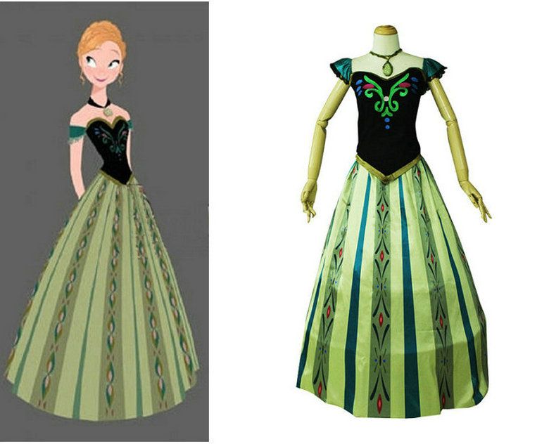 anna frozen green dress