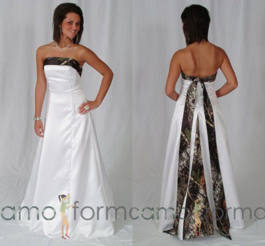 simple camo wedding dresses