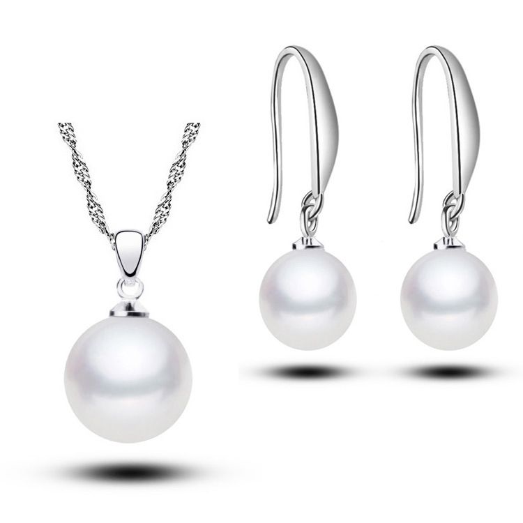 2019 New Jewely Sets Silver Plated With Pearl Pendant Necklace Earring Set Women Party Gift From Top777 Dhgate Com