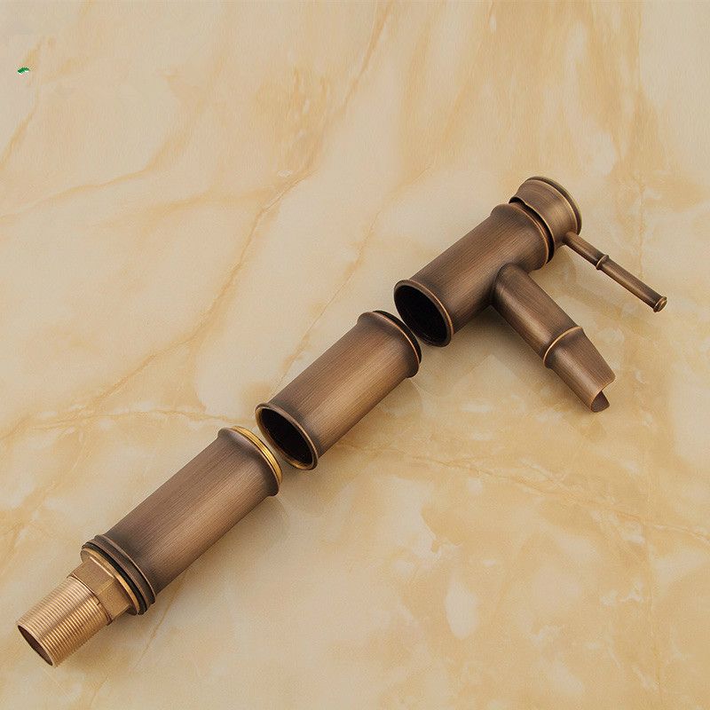 Wholesale and retail Copper basin faucet Kitchen & bathroom faucet Single hole of cold Bamboo faucet