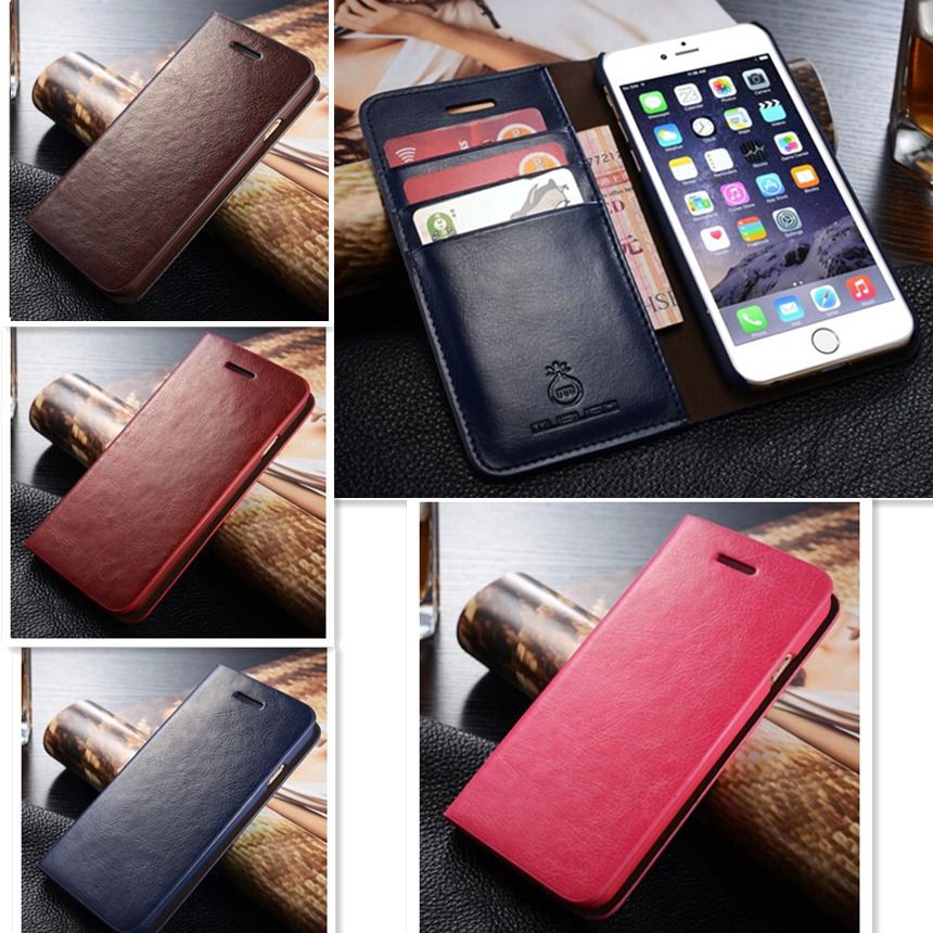 Luxury Genuine Real Leather Mobile Phone Case For 5s IPhone 5 & 7 & 7