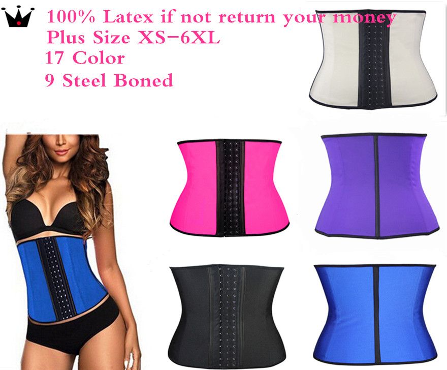 2018 plus size xs 6xl waist training corsets wholesale 100 latex waist trainer corset plus size