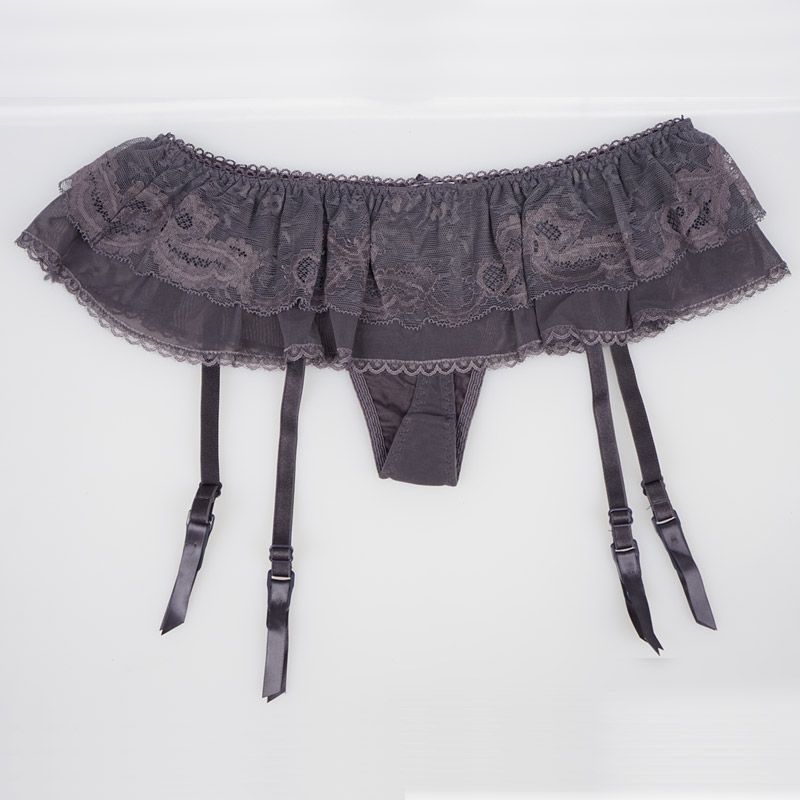 2019 Sexy Gauze Garters Lace Skirt Garters Belts With Thongs High