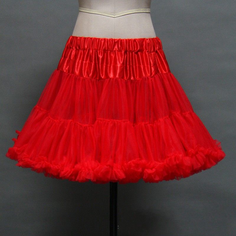Red Ruched Petticoats Colorful Custom Made Tulle Underskirt For Wedding