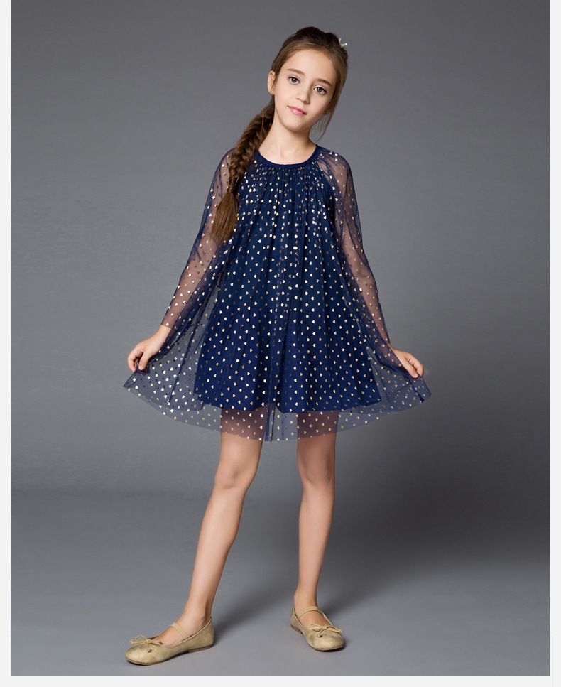2021 2016 Summer Size 100 140cm Childrens Fashion Mesh Paillette Mini A