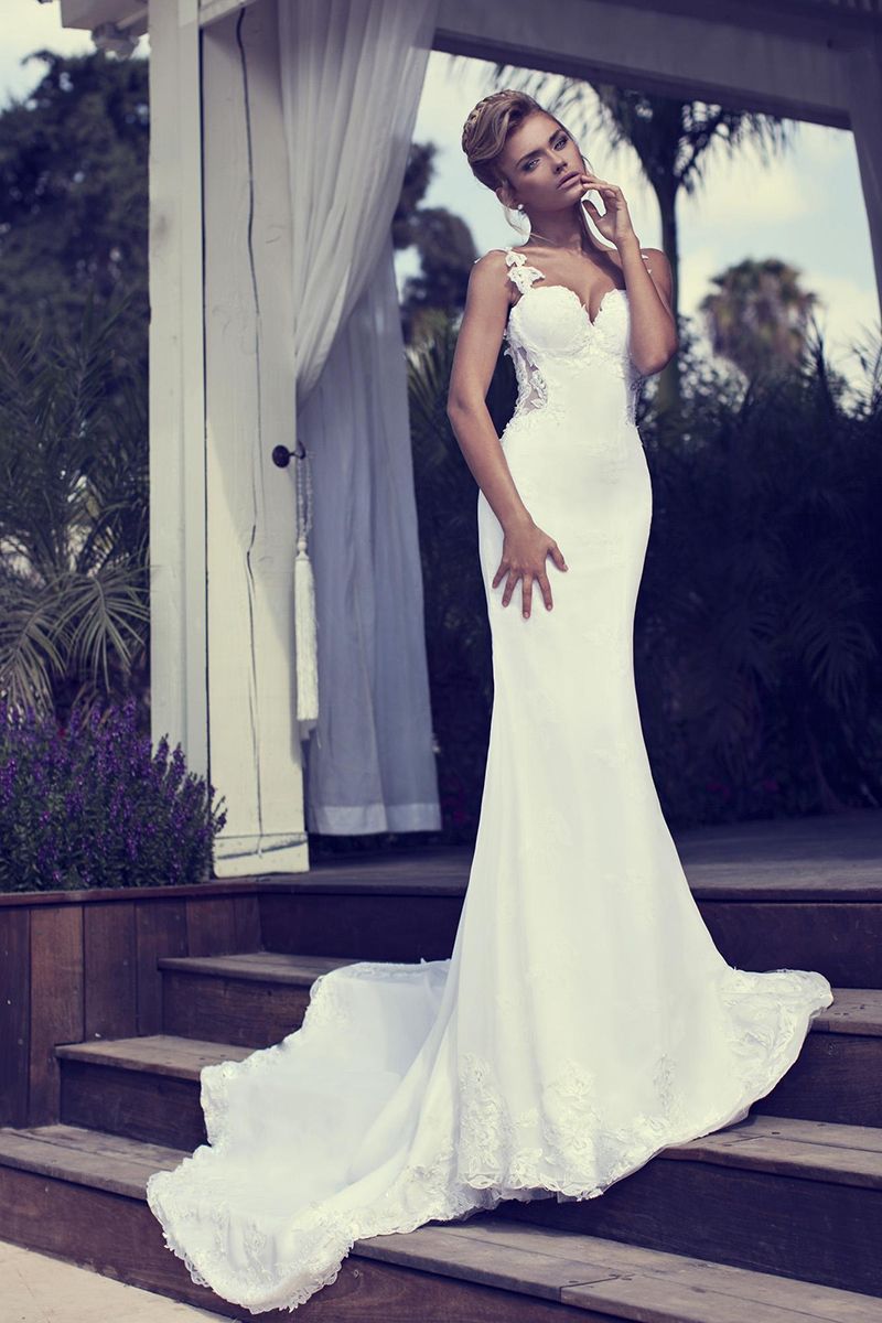 Compra Galia Lahav 2015 Navona Vestidos De Boda De La Sirena Del Amor De La  Manga Larga De La Sirena Sheer Volver / Capilla Vestidos De Novia De Encaje  Rebordear Tren Barato 
