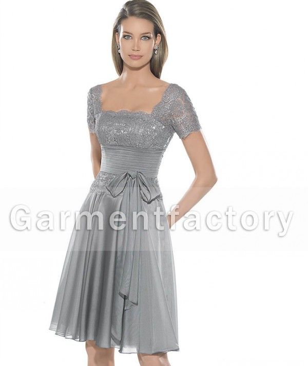 square neck short sleeve dress