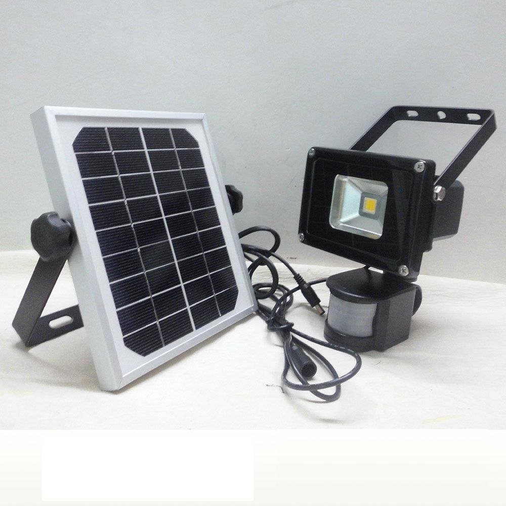 New 10w Solar Powered Led Flood Light With Pir Motion Sensor Garden Security Path Wall Lamp Outdoor Spot Lighting