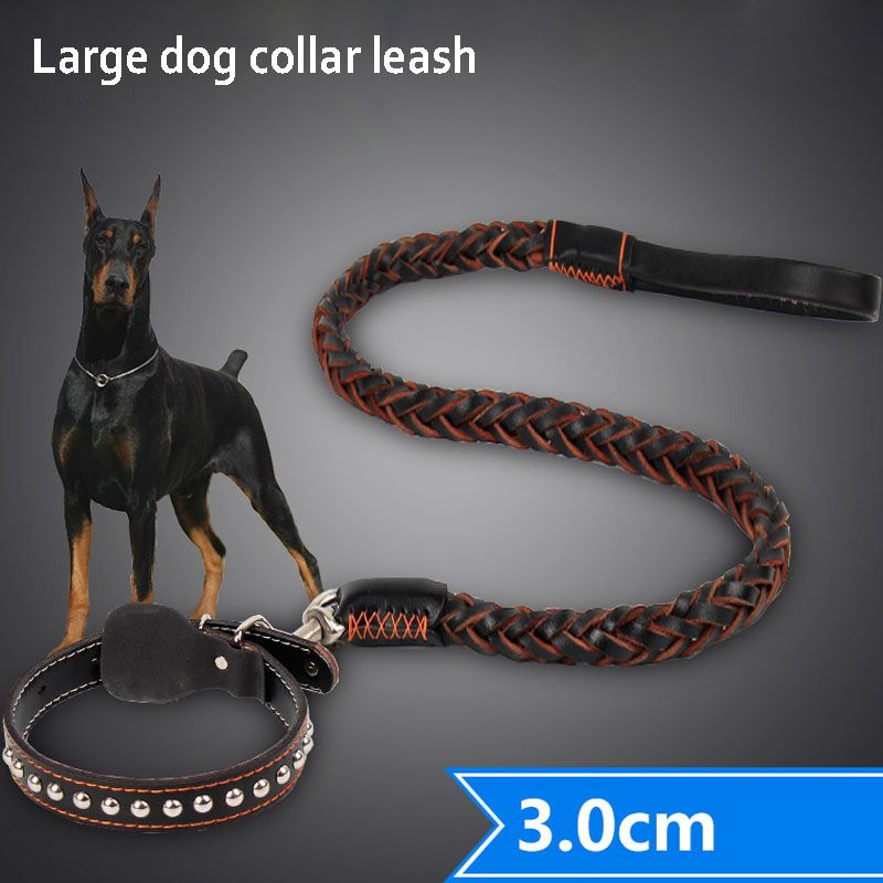Acquista Guinzaglio Cani Grande In Vera Pelle Cani Cane Da Pastore