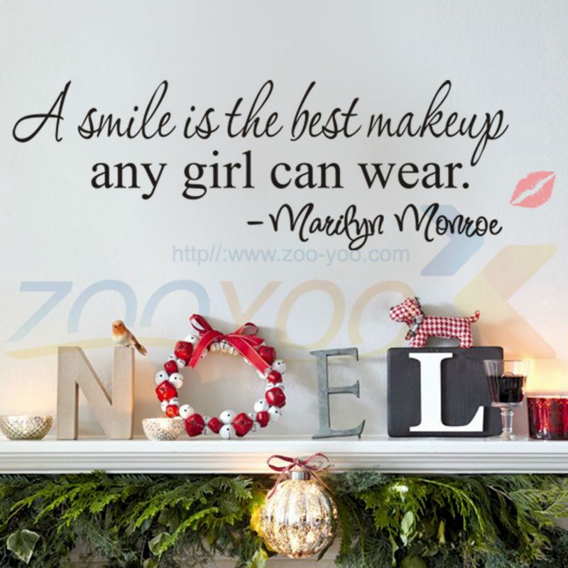 A Smile Is The Best Makeup Letter Wall Stickers English Wall A Smile Is The Best Makeup Letter Wall Stickers English Wall