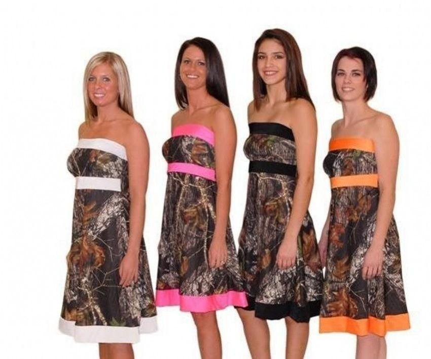 camouflage bridesmaids dresses
