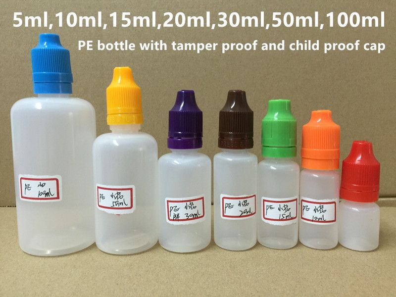 5ml 10ml 15ml 20ml 30ml 50ml 100ml pe e liquid bottle empty dropper 