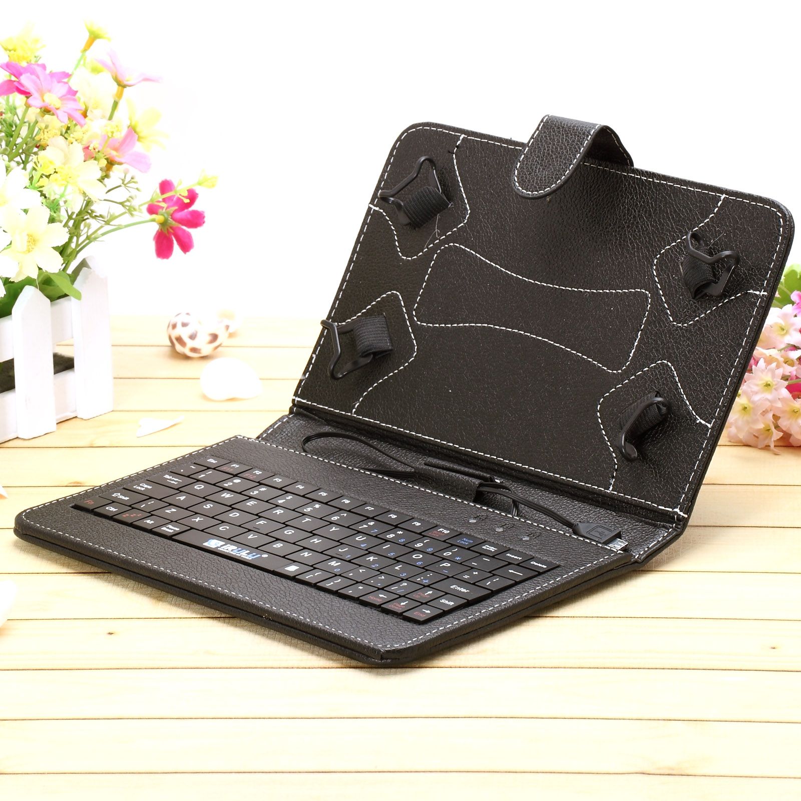 US Stock 7 PU Leather Keyboard Stand Case For 7 Inch Q88 Tablet PC