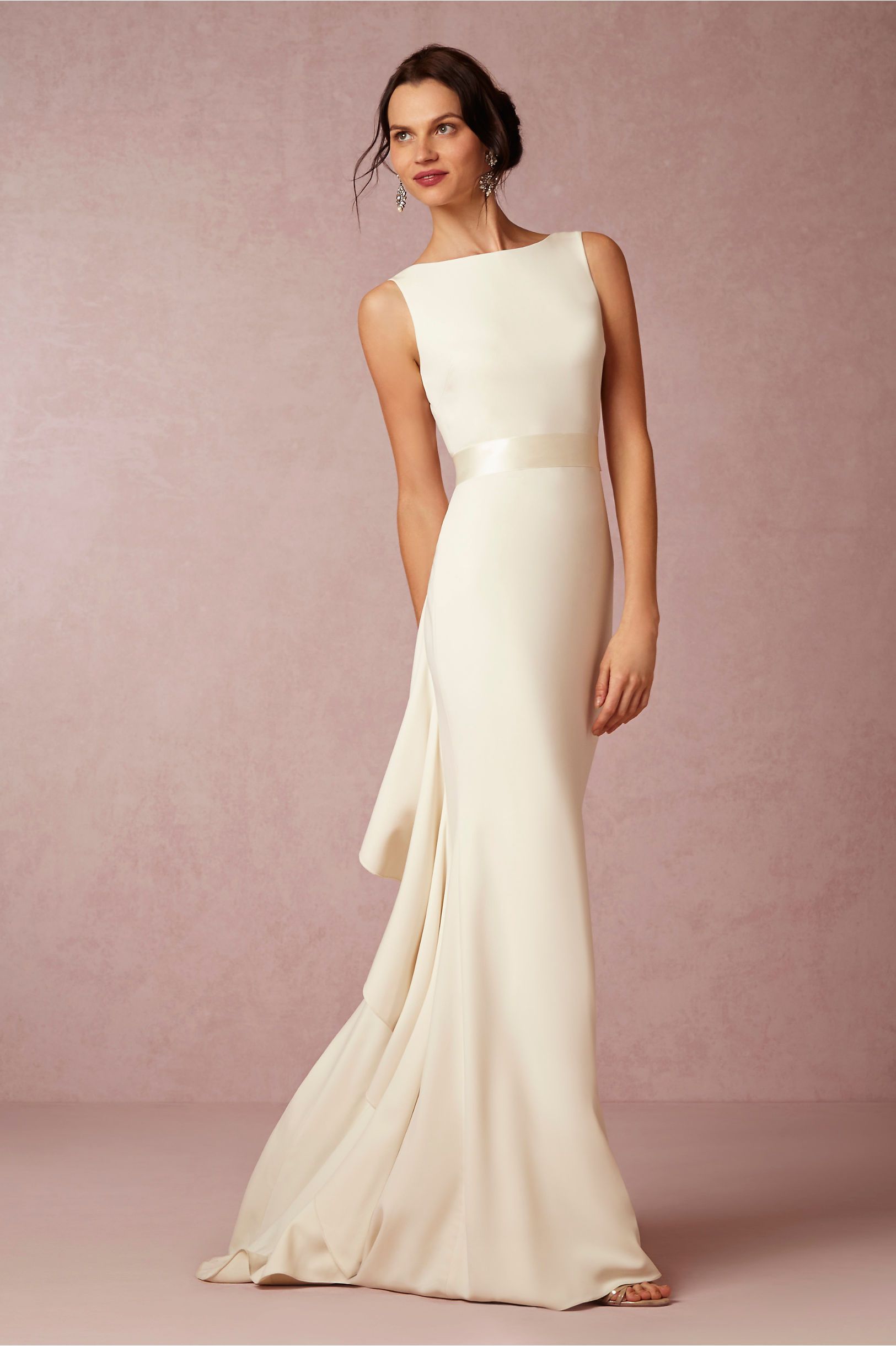 2016 Summer Beach Satin BHLDN Wedding Dress Sexy Backless